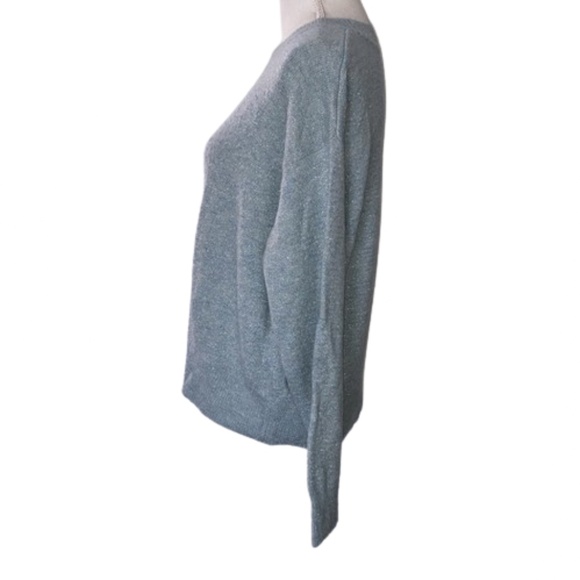 H&M knit sweater glimmer blue long sleeved large - Picture 7 of 7